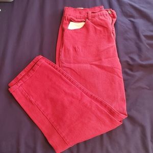 Red skinny jeans